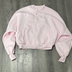 Elegant Light Pink Bomber Jacket